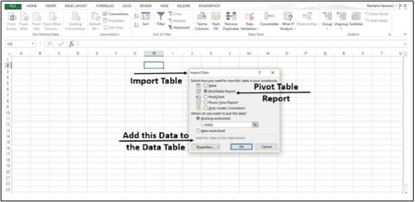 نافذة البيانات المستعادة في اكسل2013