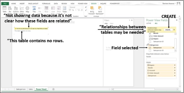 رسالة لايوجد بيانات في الملف فلا يوجد علاقة بين جدولين في اكسل2013