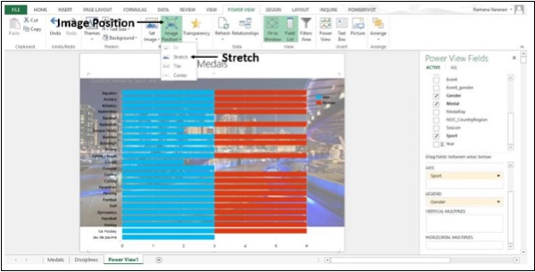 خيار التمديد من ايقونة موقع الصورة في اكسل2013