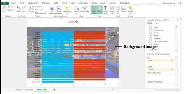 وضع صورة في خلفية الباورفيو في اكسل2013