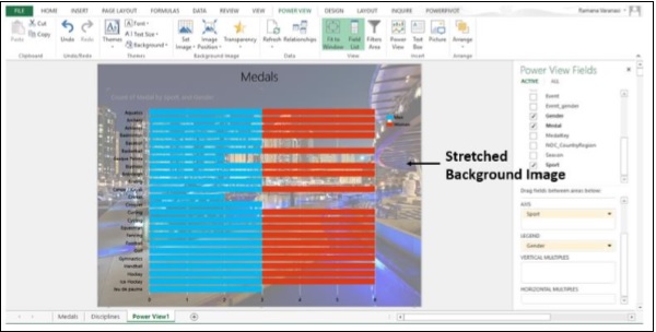الخلفية التي تمددت بزر التمديد في اكسل2013